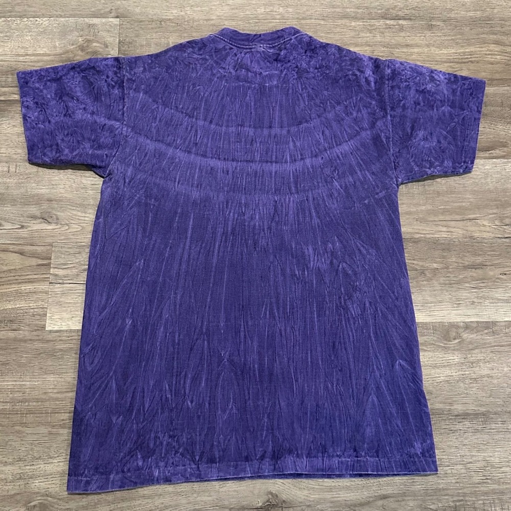 Vintage Gold's Gym Cancun T-Shirt Purple Tie Dye Acid Wash Men L/XL Gymwear - Picture 2 of 6